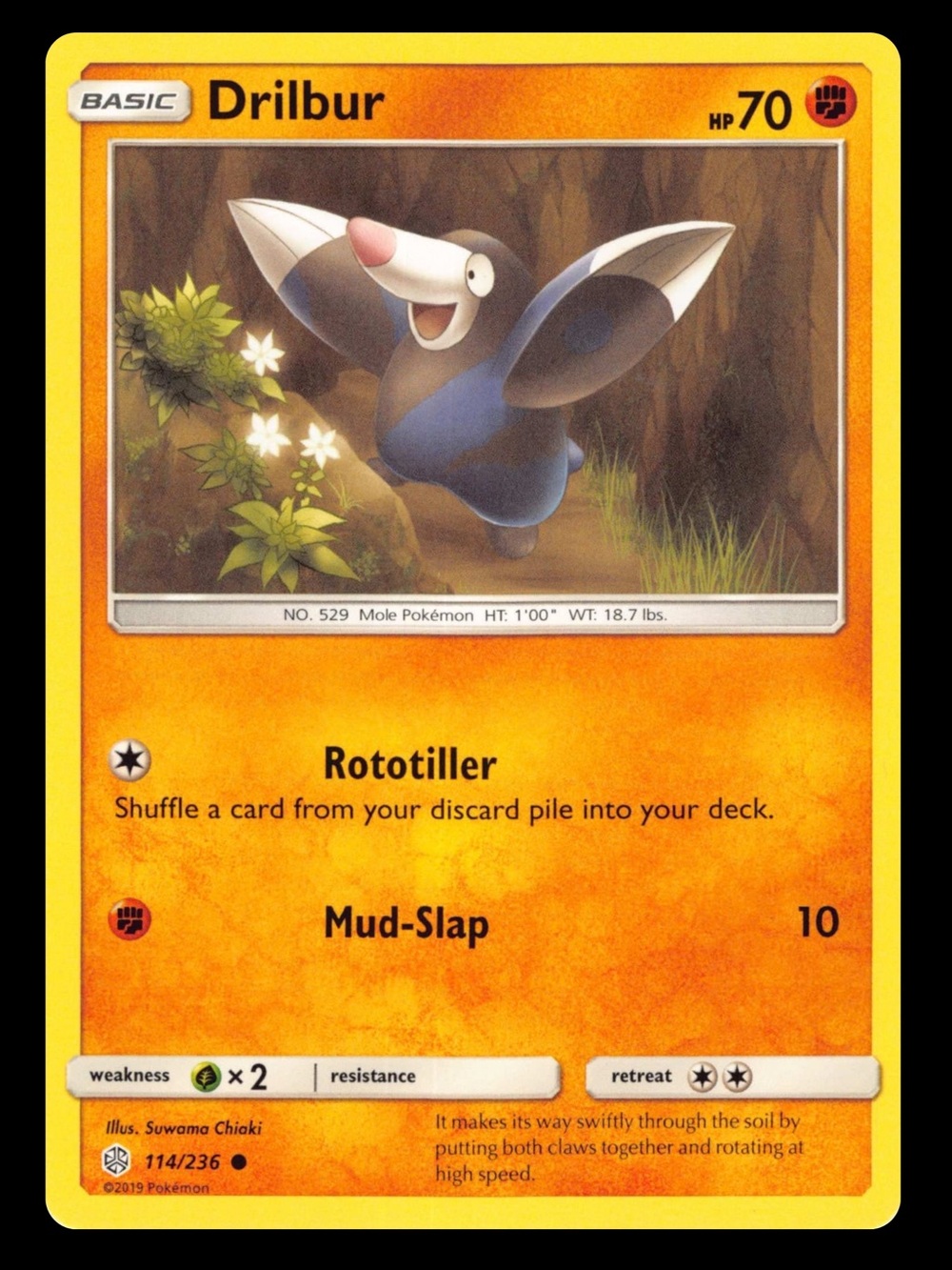 POKEMON CARD TCG - Drilbur - Cosmic Eclipse - Common - 114/236